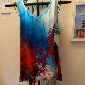 Colorful Abstract Sleeveless Top